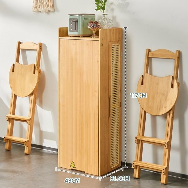 Bar Dining Table and Chair Set, Cabinet with Folding Platform Space-Saving Small