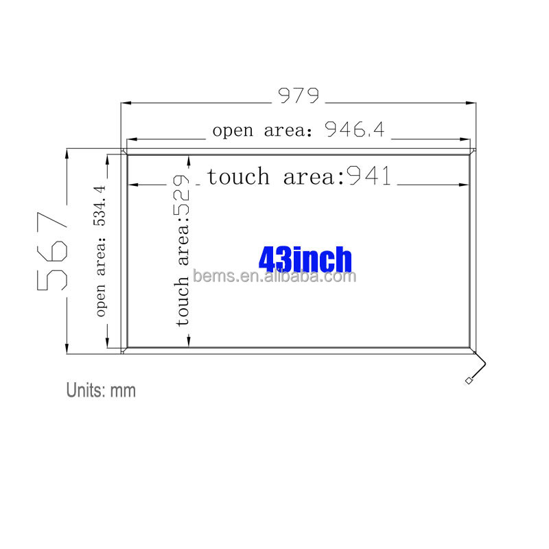 Компоненты цифровой сигнализации 110-220В 20/40 точек Touch Screen Overlay Kit IR Multi Touch Frame