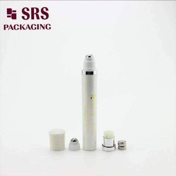 No Leakage Luxury Cosmetic White Vibrating 10ML Roll on Bottle For Eye Cream