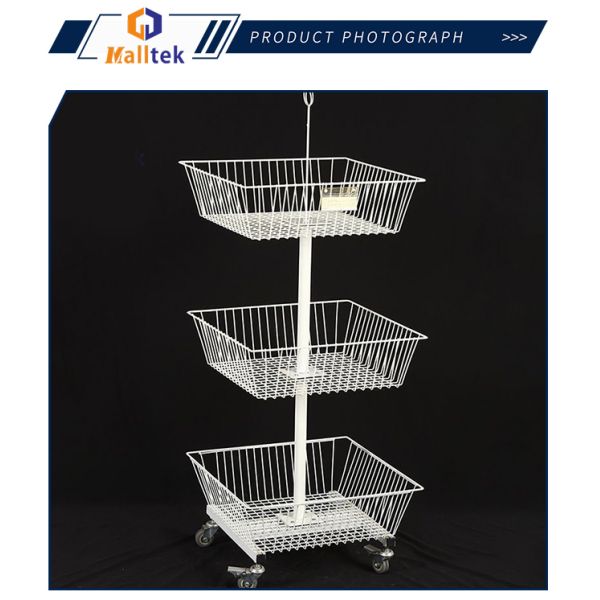 Popular Supermarket Wire Container Promotion Mesh Cage With Wheels