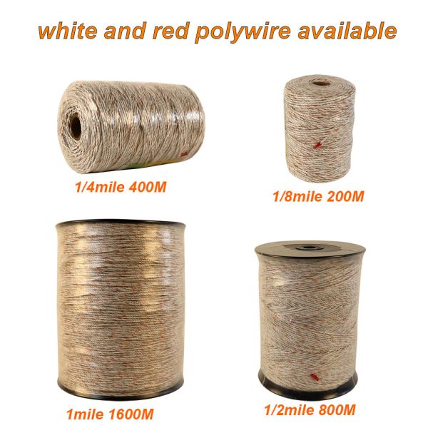 Portable Electric Fence Polywire, Electric Fence Wire with 9 Strands Stainless Steel Conductors for Reliable Conductivity, UV Rust Resistant