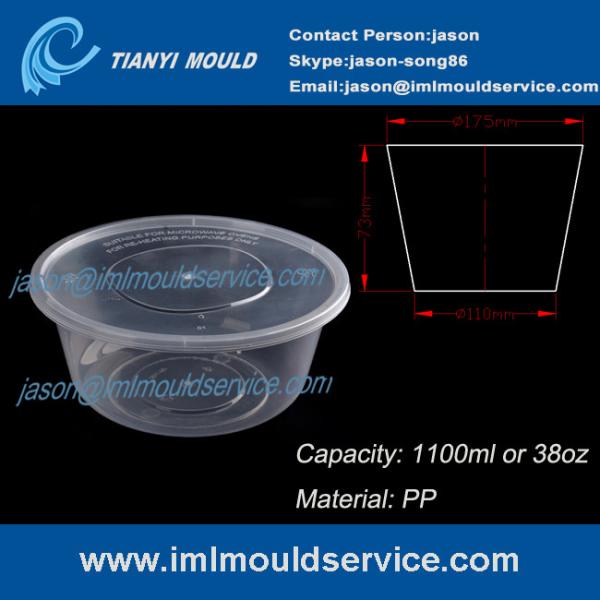 1100ml big clear thin wall plastic disposable pasta serving bowls molding with lids