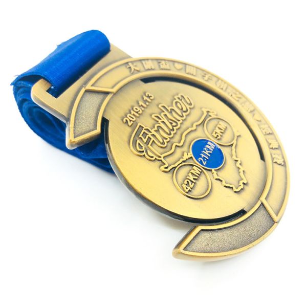 Marathon Running Sport Custom Metal Medals Zinc Alloy Hollow With Logo