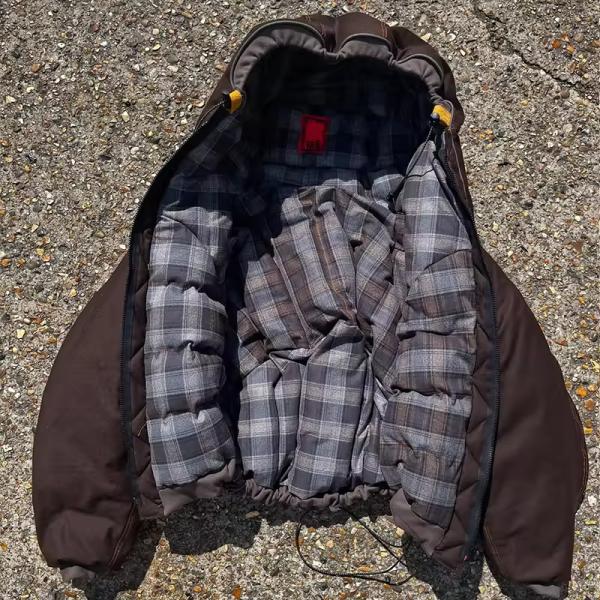 Cotton de algodón pesado de algodón personalizado grueso chaqueta con cremallera chaqueta con capucha con lápiz con capucha con chaqueta de bombardero unisex corta a cuadros