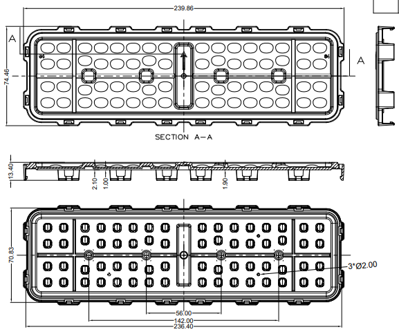 75x150 Degree Clasp Structure Lamp Lens XH6475150D-K24075-JYBAA