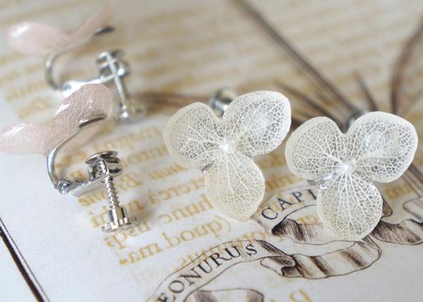 Forever Love Hand-Made Craft Real Flowers Dry Hydrangea Cheap Silver Stud Earrings For Women