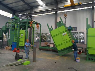 Machine à crochet à deux pistes automatique de grenaillage avec le contrôle de PLC de Siemens