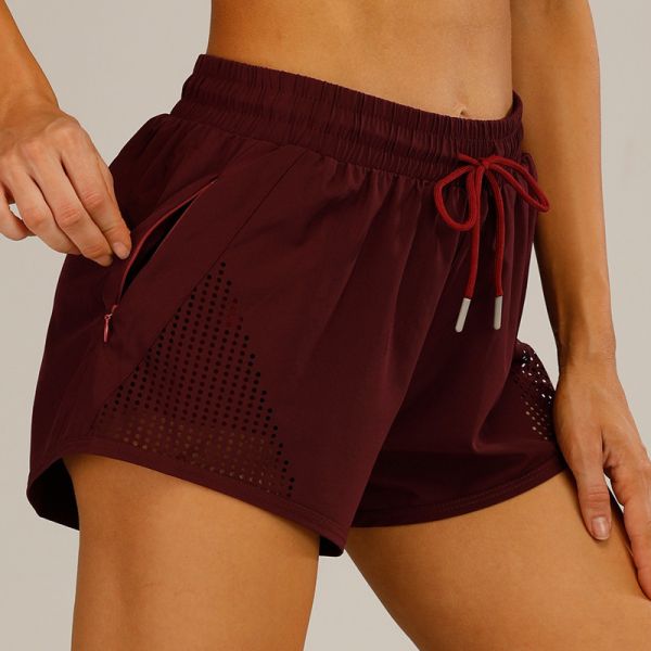 Женщин лета логотипа изготовителя фабрики OEM шорты двухслойного фитнеса молодости тренировки изготовленных на заказ быстрые сухие