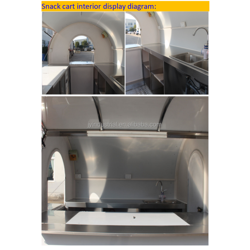 CE Approved 2 Wheels One Axle Food Truck/Trailer with Ice Beer and Mochi Ice Cream