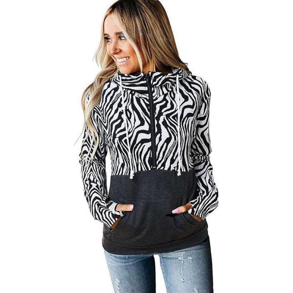 Hoodies com metade imprimindo encapuçado - zíper S-3XL Cotton&Polyetser do inverno das mulheres feitas sob encomenda da roupa