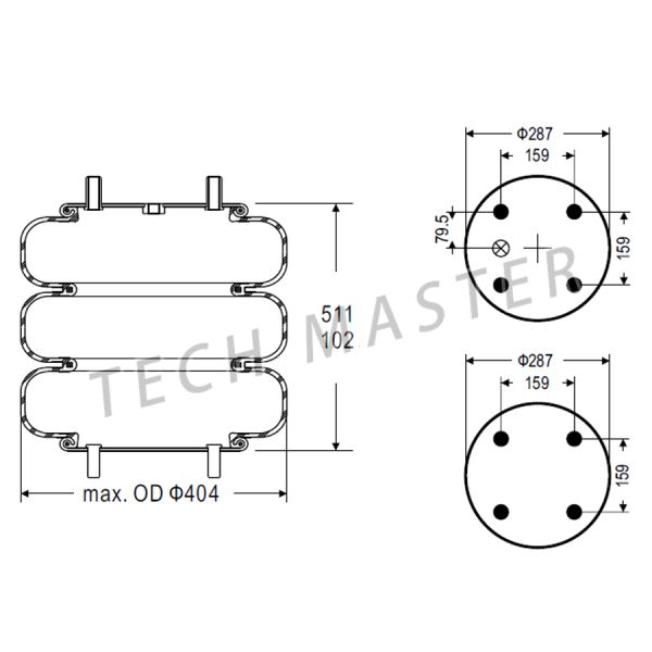 Проветрите поднимаясь Фирестоне В01-358-7848/Контитеч ФТ530-35 439 весны воздуха подвеса тройной/Гоодьеар 3Б14-360