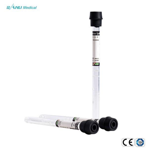 Disposable Serum ESR Blood Collection Tube ISO Glass 1.28ml Sodium Citrate