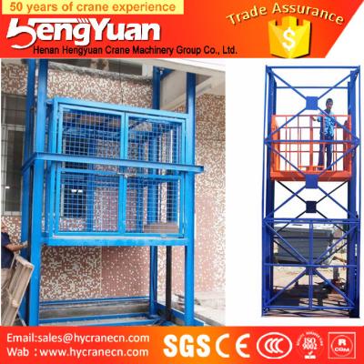 300kg-3000kg guide rail chain lifting machine/guide rail chain hydralulic cargo lifter