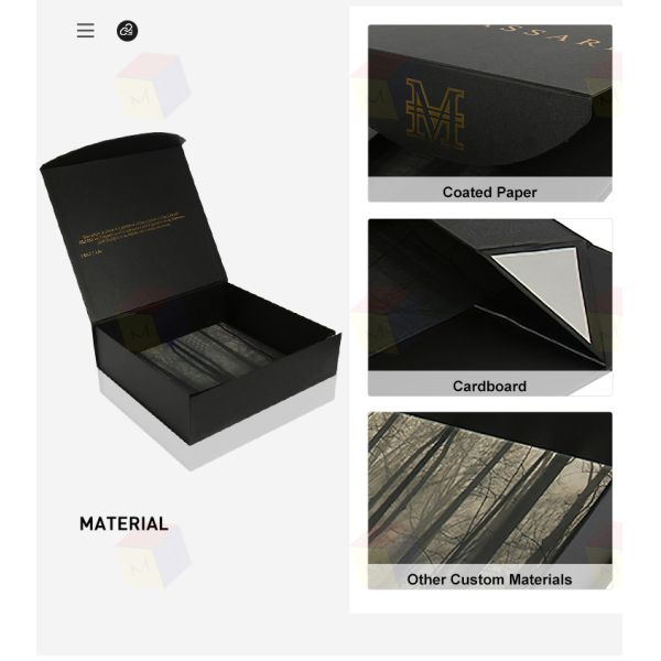 Luxury Custom Logo Black Magnetic Folding Heavy Oversize Hoodie Packaging Box Clothing