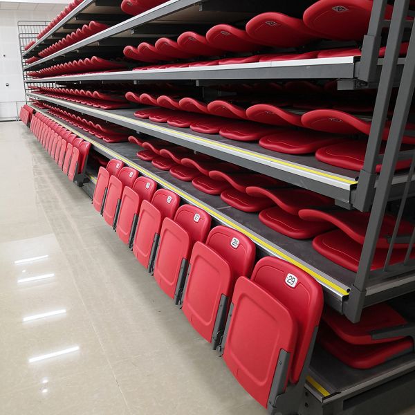 Durable Rust-Resistant Adjustable Retractable Bleachers for Multi-Purpose Sports Venues
