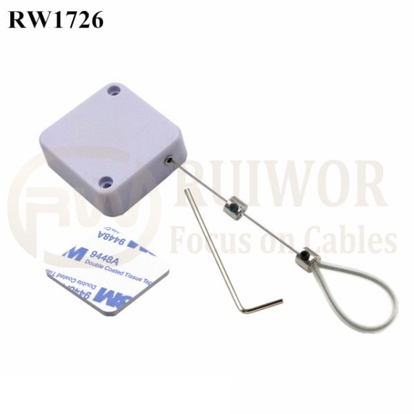 RW1726 Square Security Tether Plus Adjustable Stainless Steel Wire Loop Coated Silicone Hose
