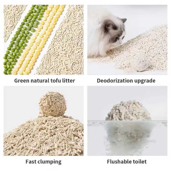 Échantillons Gratuits de Produits de Beauté - Arène pour Chats - Contrôle des Odeurs - Pêche, Thé Vert, Litière Agglomérante pour Chats au Tofu