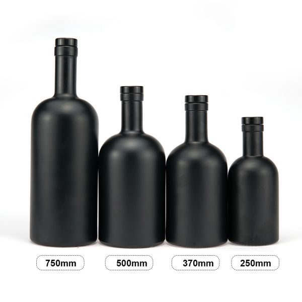 OEM/ODM Acceptable Classic Shape Gin Rum Glass Bottle with Wooden Caps 500ml 750ml