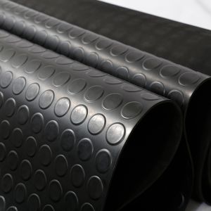 Industrial Use Anti Slip Floor Mat with Round Button Surface and 3mm Thickness for Oil Resistance