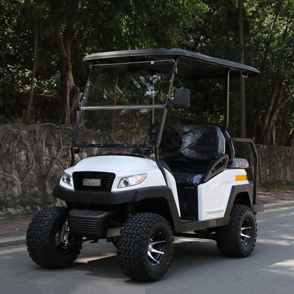 Lifted 2-Seat 2 Rear Electric Golf Buggy With 30% Climbing Ability 48v Lithium Battery Range For 50-70 Km