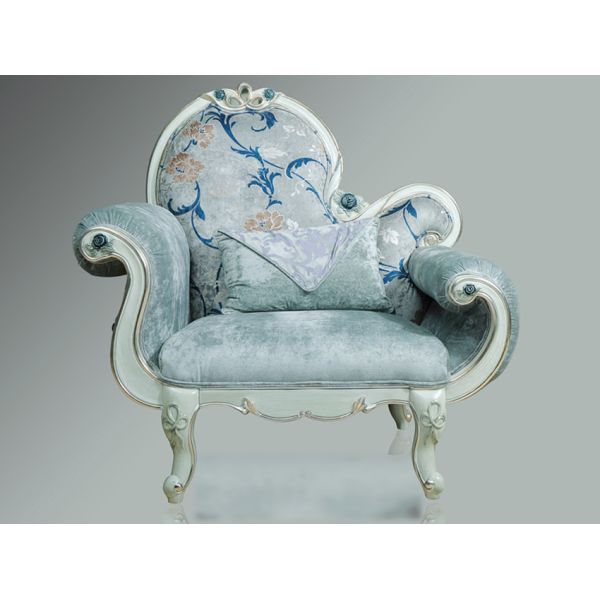 Elegant Blue Classic Arm Chair