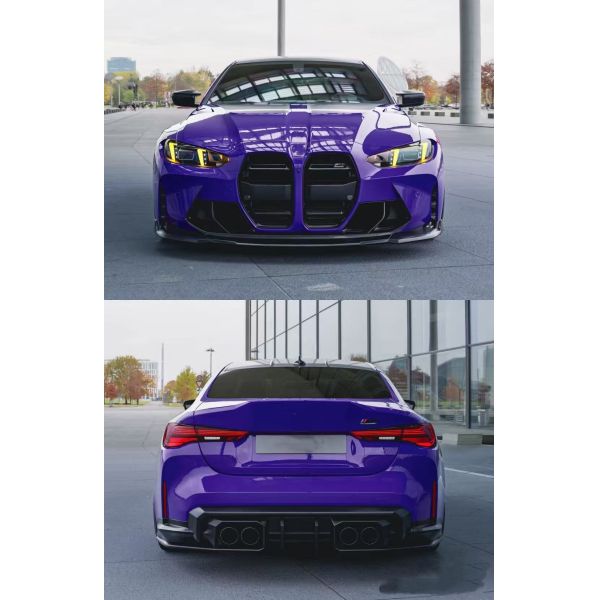 For BMW G82 M4 Dry Carbon Fiber Body Kit M4 RZ-style Front Lip Diffuser Spoiler Side Skirts M4 Fenders