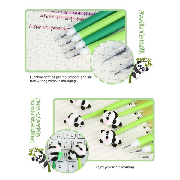0.5mm Cute Panda Creative Gel Ink Pen Student Stationery Silicone Gel Pen