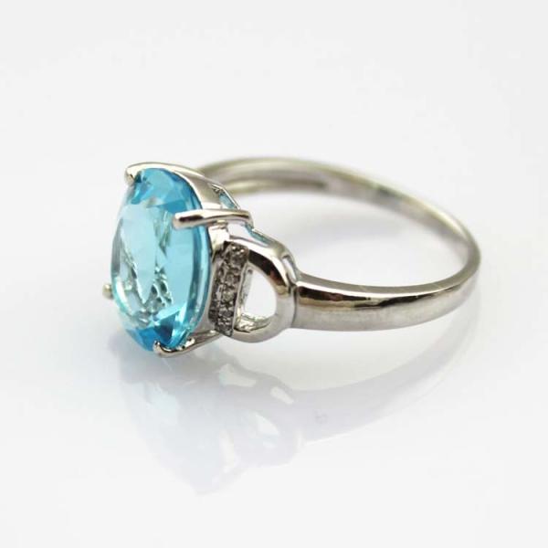 Fashion Jewelry 925 Silver 9mmx11mm Oval Amethyst Gemstone Ring with Cubic Zircon  (R260)