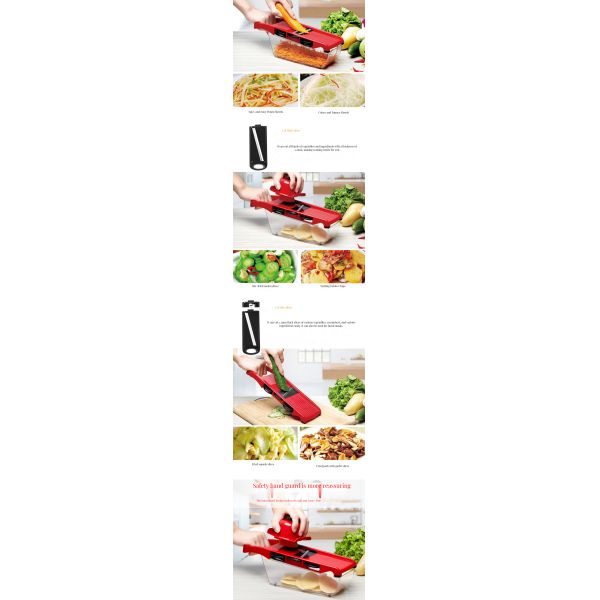 Home Kitchen Tool 16 Function Bamboo and Plastic Salad Slicer Manual Vegetable Chopper Dicer