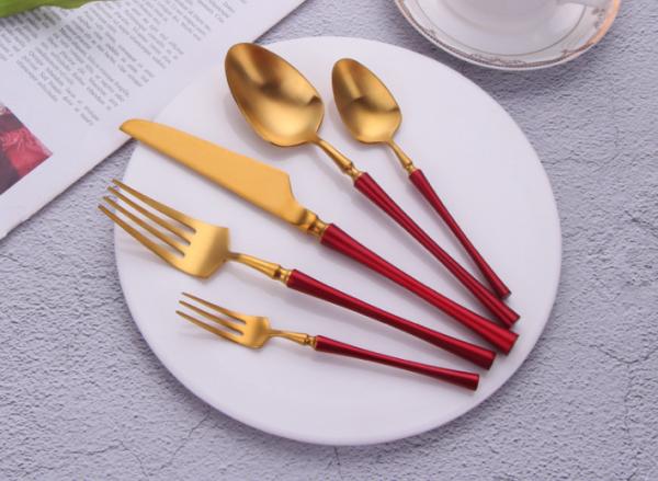 New Forged Heavy Cutlery Set Stainless Steel Flatware China Red Color NC021