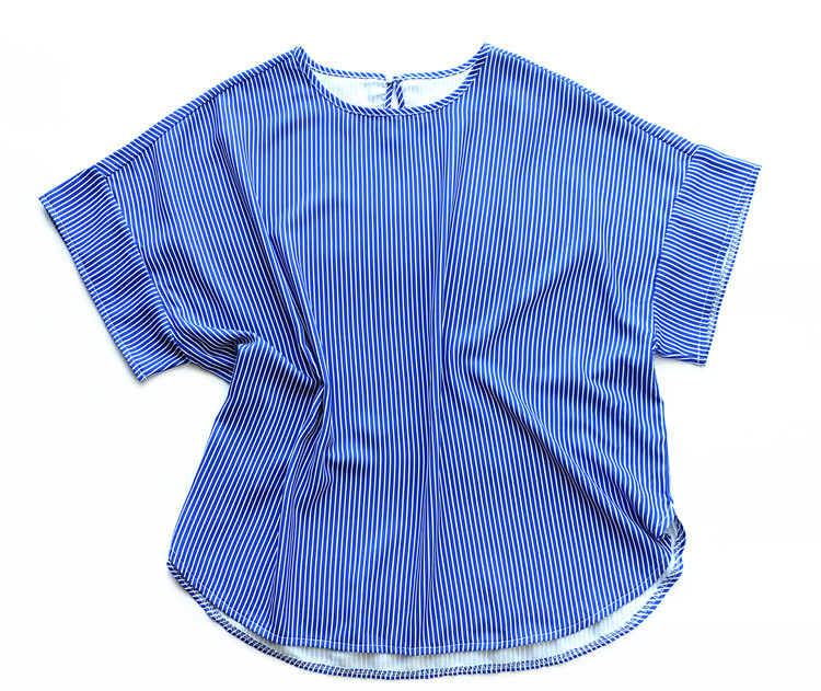 Womens top striped short sleeve polyester woven fabric spring summer mesh style fitting daily life wear xs to xxl sizes available