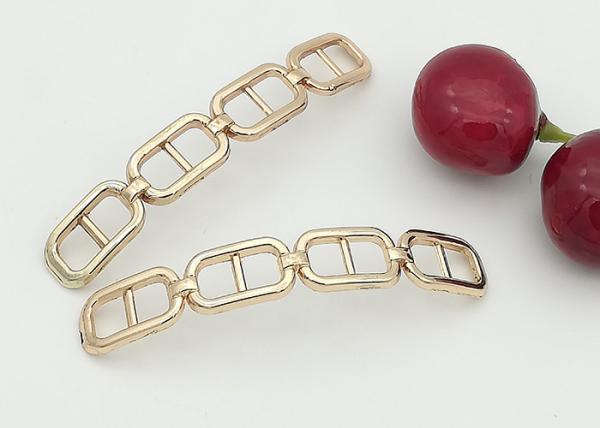 70*11MM Decorative Shoe Buckles With Four Ring Clasp Belt Shaped Die - Casting