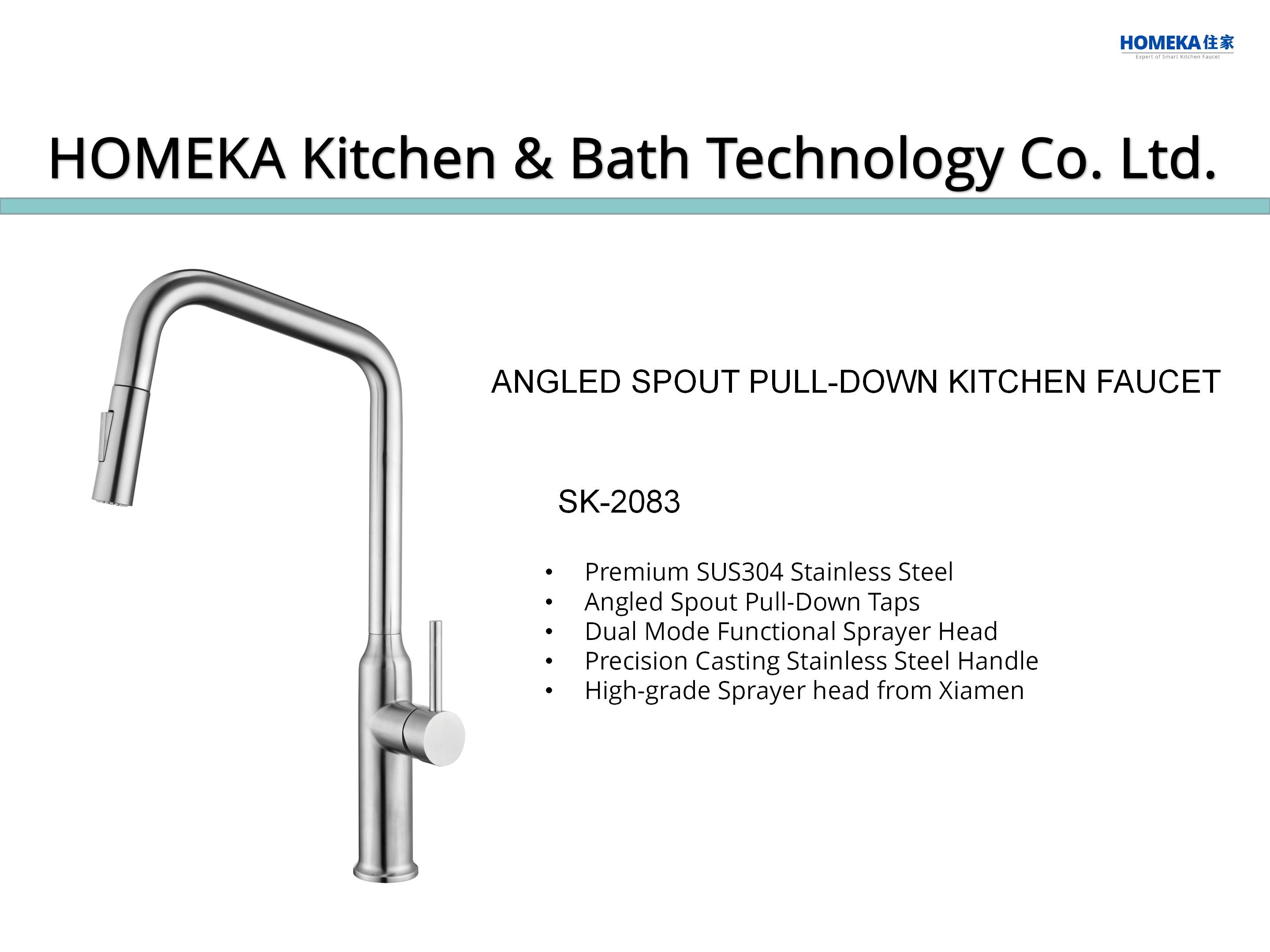 Высокой кранs двинутые под углом дугой Spout SUS304 одиночные ручки воды фильтрации IPX5