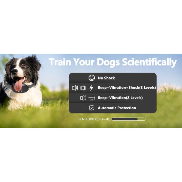 Smart Rechargeable Bark Control Dog Training Collar Eco-friendly Plastic/Nylon/ABS IP67 Waterproof >20 Hours Battery Life
