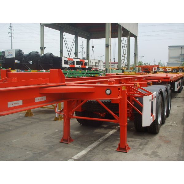 13 Meters Gooseneck Heavy Duty Flatbed Trailer , 3 Axle Flatbed Trailer
