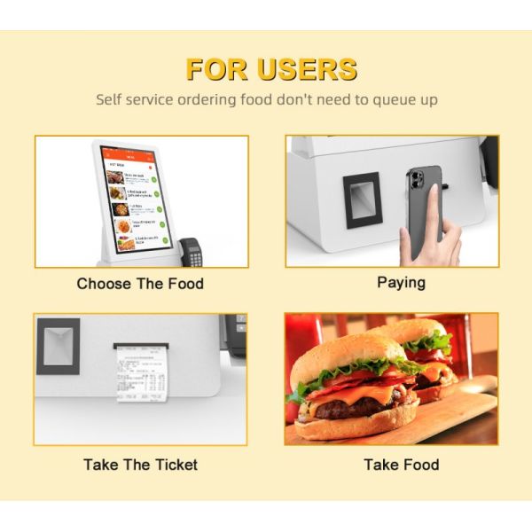 1920X1080 Resolution Metal Case Floor Standing Touch Screen Self Service Kiosk with Android OS