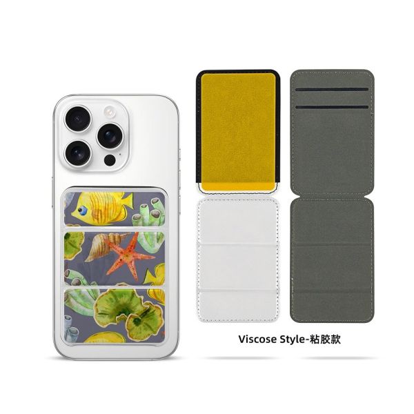 Heat Transfer Magsafe Phone Stand PU Leather Blank Sublimation Phone Card Holder
