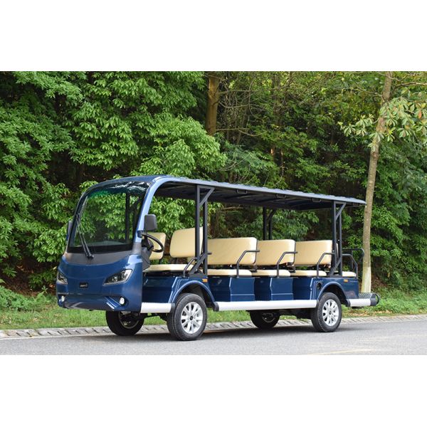 Mini Electric Golf Carts 14 Passengers Electric Sightseeing Car Blue Color