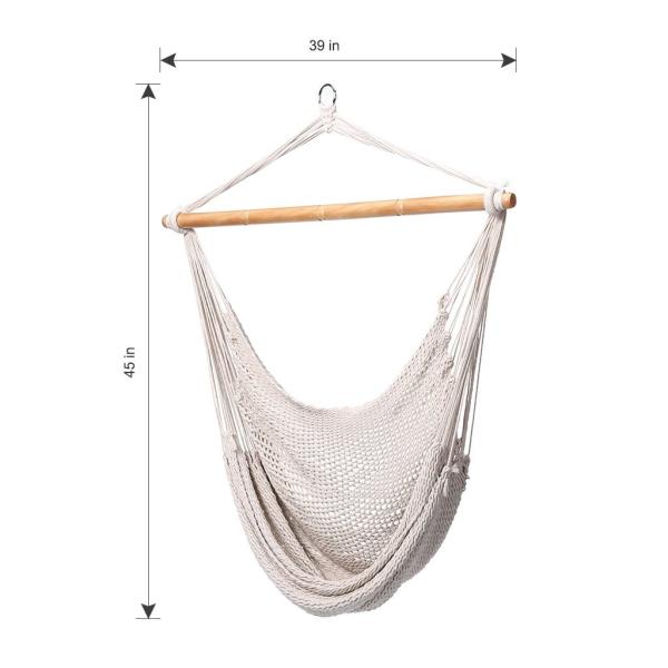 High Capacity Camping Hanging Chair Outdoor White Rope Hammock Chair With Stand