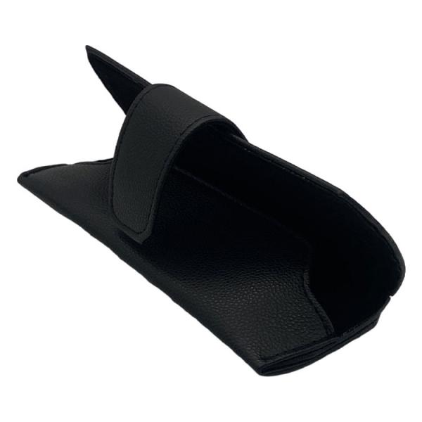 Lightweight Portable Printing Logo Black Leather Eyeglass Case Fashionable Pu