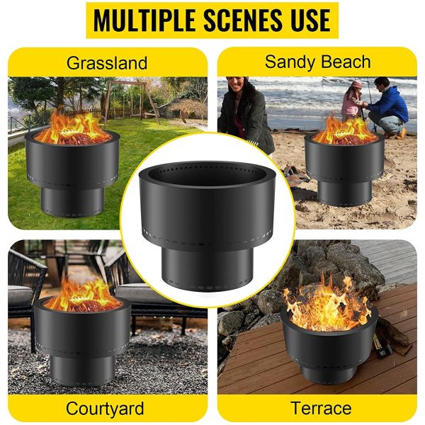 Black Stainless Steel Flame Genie Portable Wood Pellet Camping Stove Smoke Free
