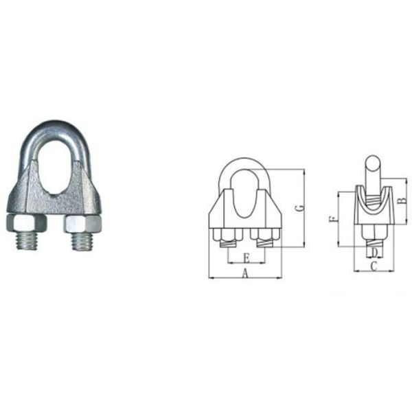 Polished Rigging Lifting Equipment SS304 / 316 JIS Type Heavy Duty Wire Rope Clip