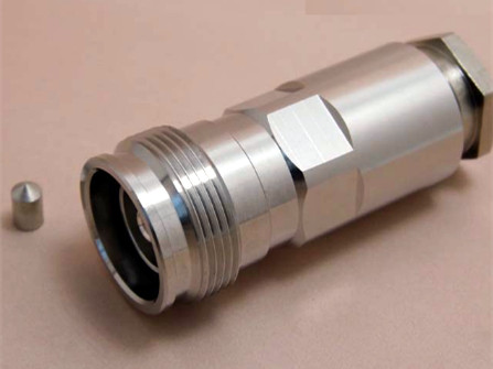 RF connector 4.3-10 female twist on clamp type connector for RG214 coaxial cable all brass 50ohm made by factory