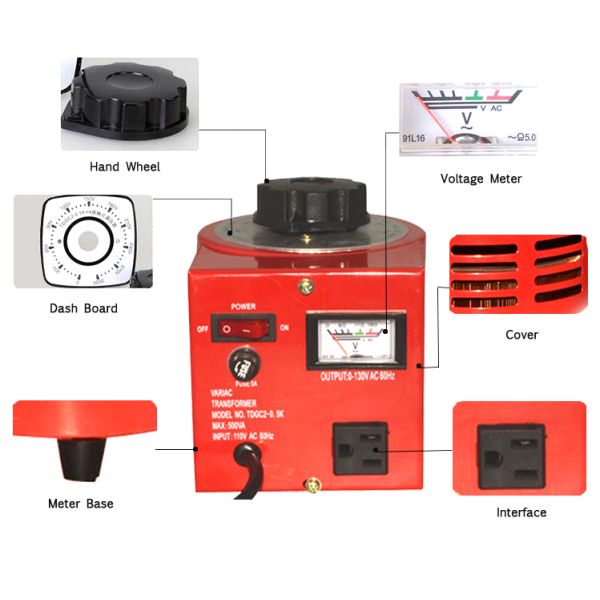 Single Phase TDGC2-2K Variac Variable Transformer With Energy Meter