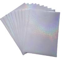 A4 Sheet Transparent PVC PP Heart Holographic Cold Lamination Film Self-Adhesive Decorative Sheet For Durable Lamination