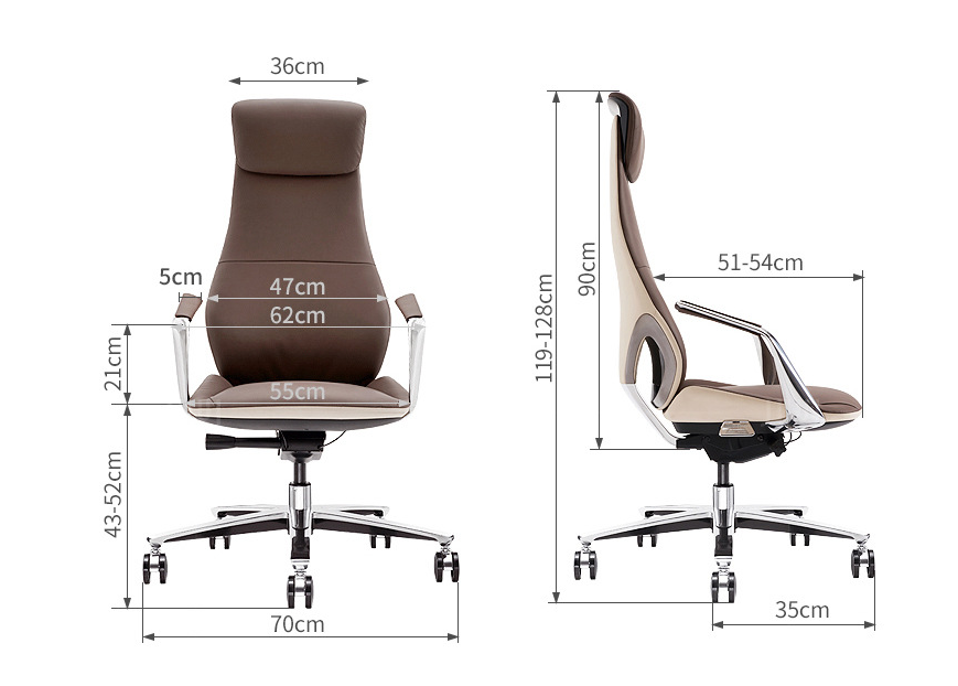 Silla de oficina con diseño ergonómico y material de cuero sintético