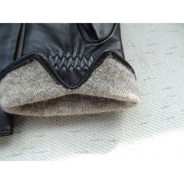 Fashion Ladies Genuine Shearling Gloves Women'S Wool Lined Leather Gloves