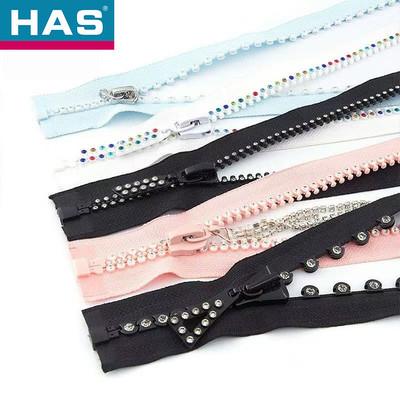 #5 Open-end Rhinestones Zipper Colorful and Sustainable for Diamond/rhinestone