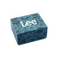La aduana imprimió la caja de regalo superior elegante azul del reloj de los hombres de la parte inferior y de la tapa del reloj