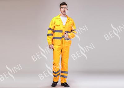 80% Polyester 20% Cotton Twill Safety Work Clothes High Visable Orange Jacket Bib Pants Suit